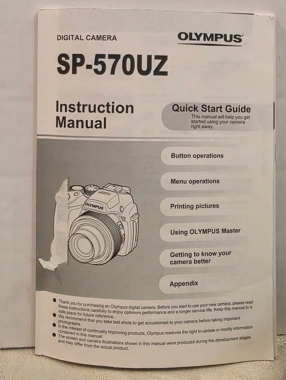 Olympus SP-57OUz 10MP CCD AA Battery Digital Camera/Strap& Lens Cap/ Case